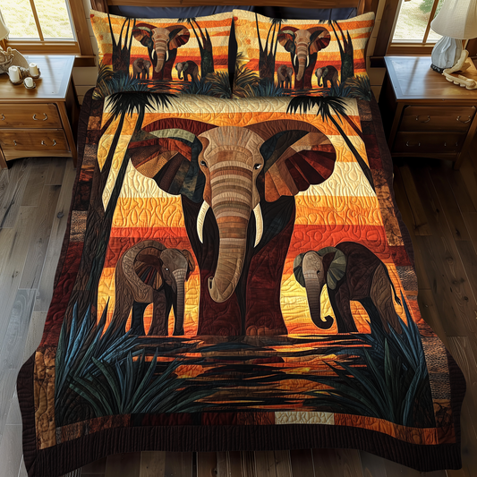 Desert Mustang 3-Piece Quilted Bedding Set - Single (59" x 70")