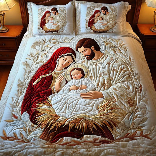 Divine Embrace 3-Piece Quilted Bedding Set - Single (59" x 70")