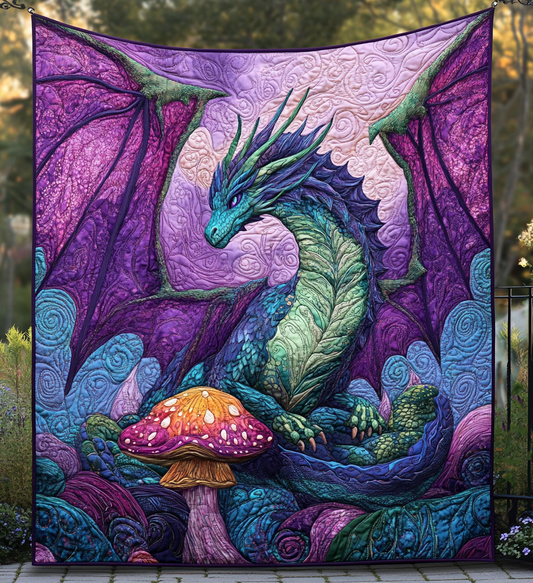 Dragon Landing Quilted Blanket - Throw (55" x 60")