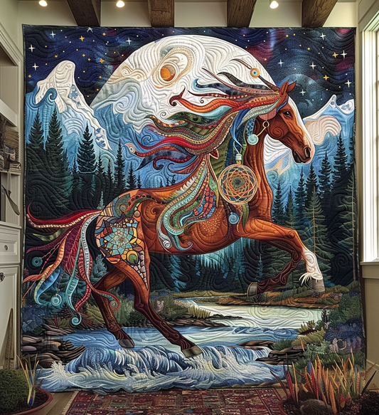 Dreamcatcher Horse Quilted Blanket - Throw (55" x 60")
