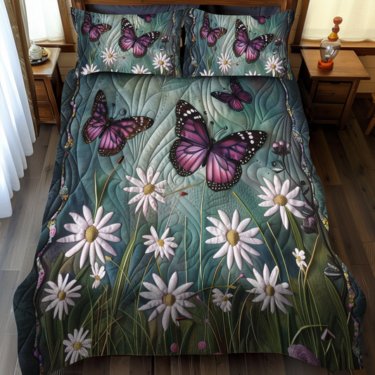 Dreamy Butterflies 3-Piece Quilted Bedding Set - Single (59" x 70")