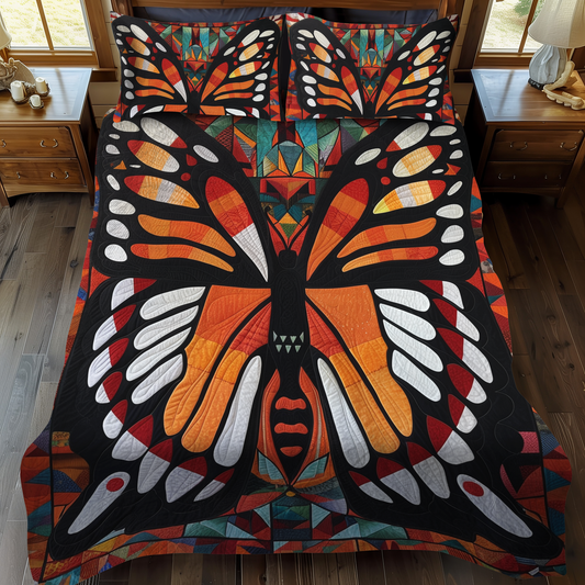 Dreamy Butterfly 3-Piece Quilted Bedding Set - Single (59" x 70")