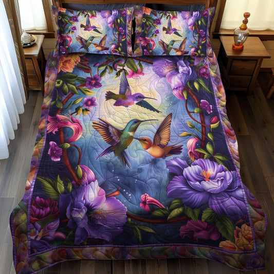 Dreamy Hummingbirds 3-Piece Quilted Bedding Set - Single (59" x 70")