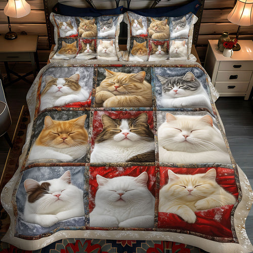 Dreamy Whiskers 3-Piece Quilted Bedding Set - Single (59" x 70")