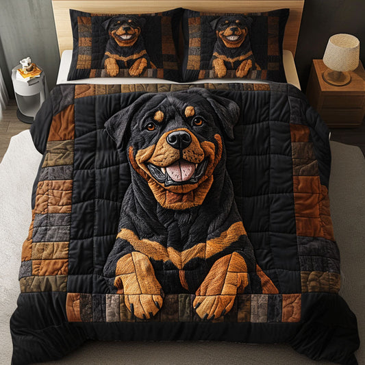 Drowsy Dog Delight 3-Piece Quilted Bedding Set - Single (59" x 70")