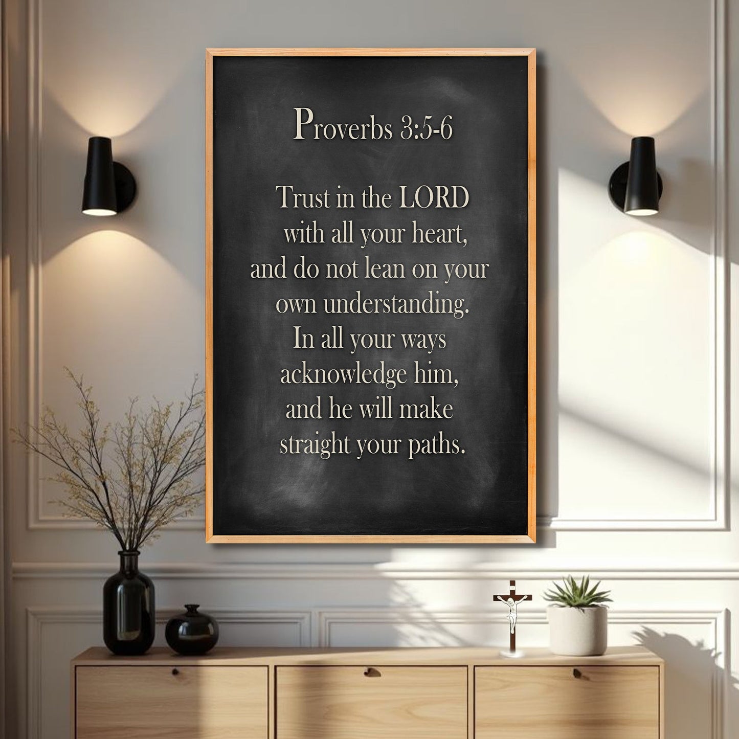 Proverbs 3:5-6 - Trust In The Lord With All Your Heart Faith Sign IV
