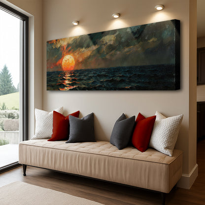 Sunset Over the Ocean Wall Art