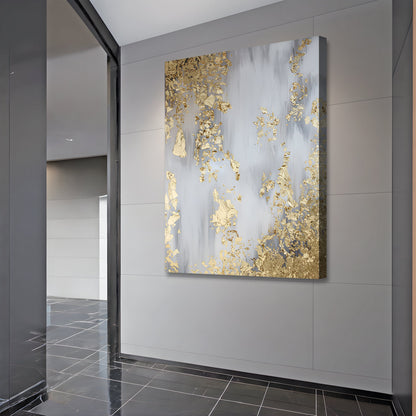 Golden Leaves Falling Abstract Wall Art