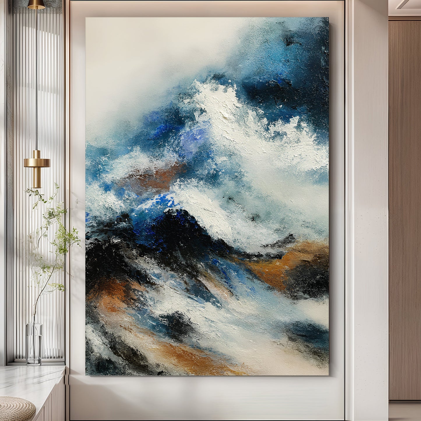 Luxurious Blue Abstract Wall Art