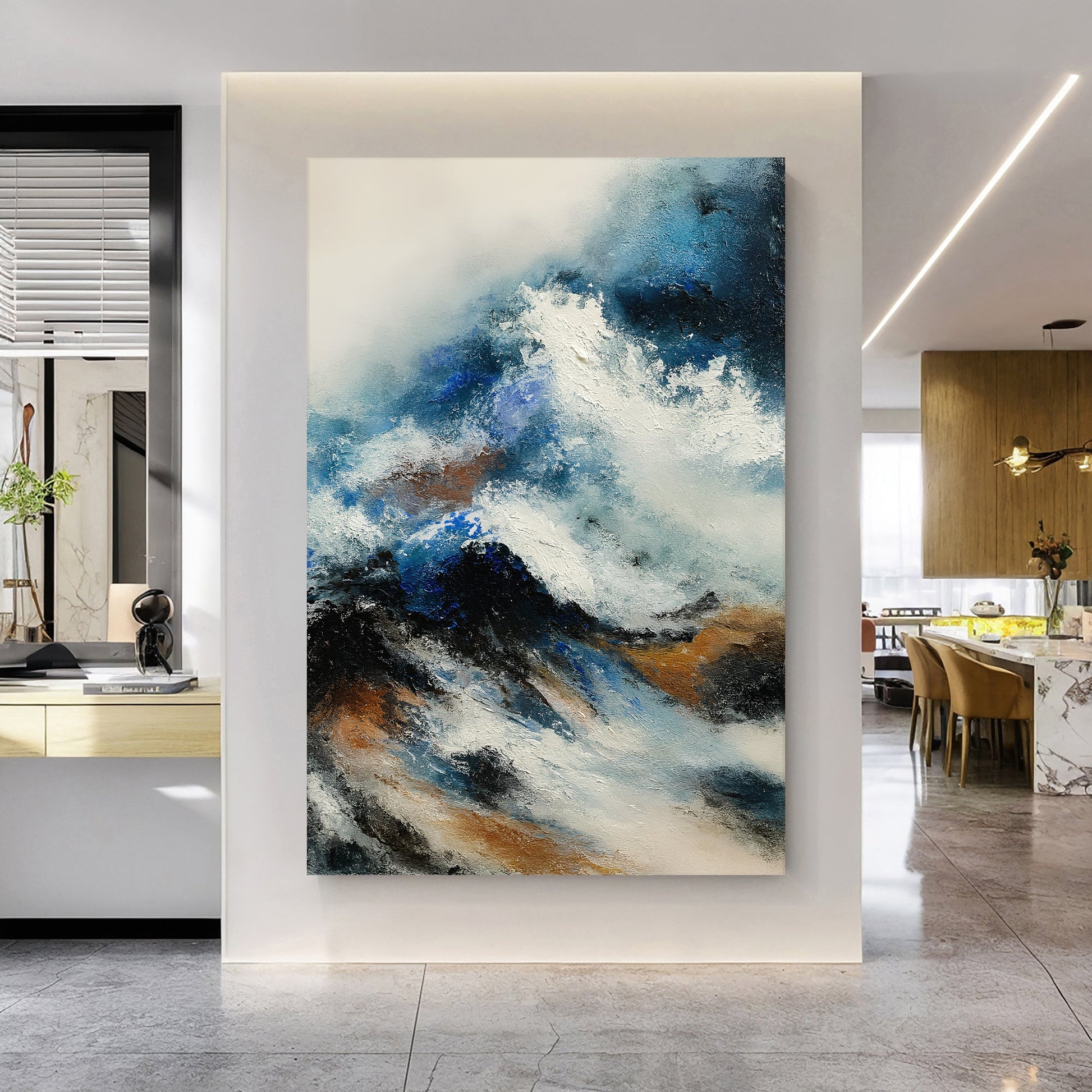 Luxurious Blue Abstract Wall Art