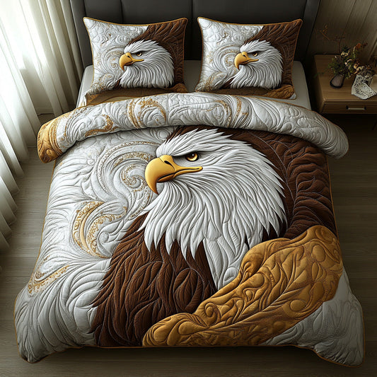 Eagle Heart 3-Piece Quilted Bedding Set - Single (59" x 70")