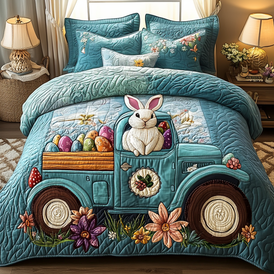 Easter Bunny Journey Quilted Bedding Set - Single (59" x 70")