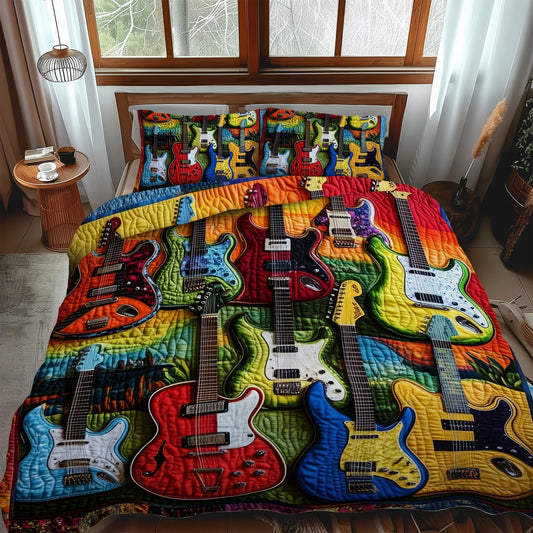 Electric Rhythm 3-Piece Quilted Bedding Set - Single (59" x 70")