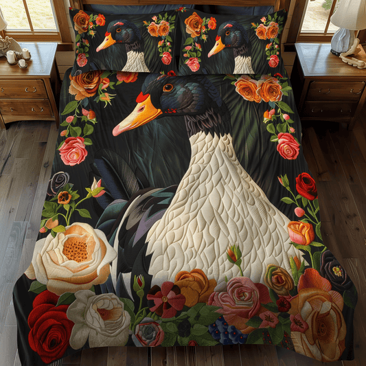 Elegant Duck 3-Piece Quilted Bedding Set - Single (59" x 70")
