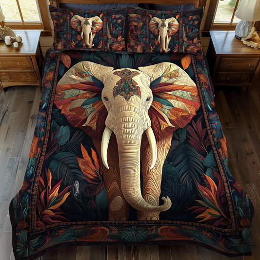 Elephant Grace 3-Piece Quilted Bedding Set - Single (59" x 70")