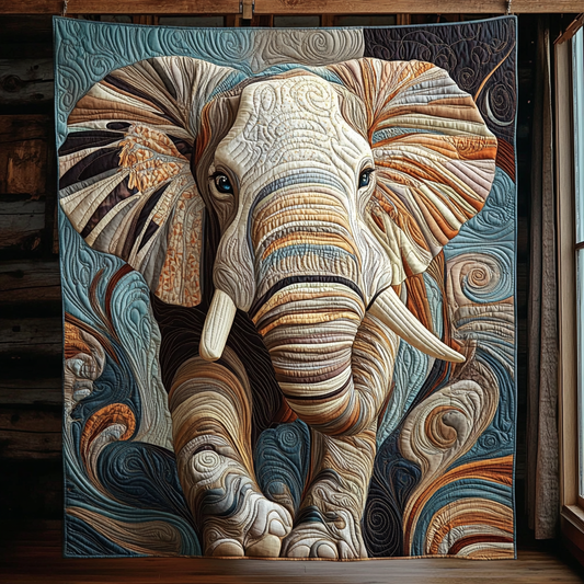 Elephant Grace Quilted Blanket - Throw (55" x 60")