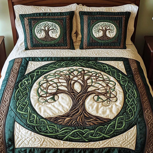 Emerald Grove 3-Piece Quilted Bedding Set - Single (59" x 70")