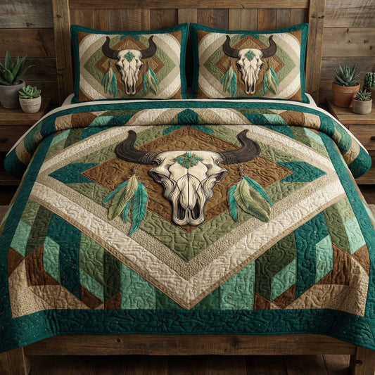 Emerald Range 3-Piece Quilted Bedding Set - Single (59" x 70")