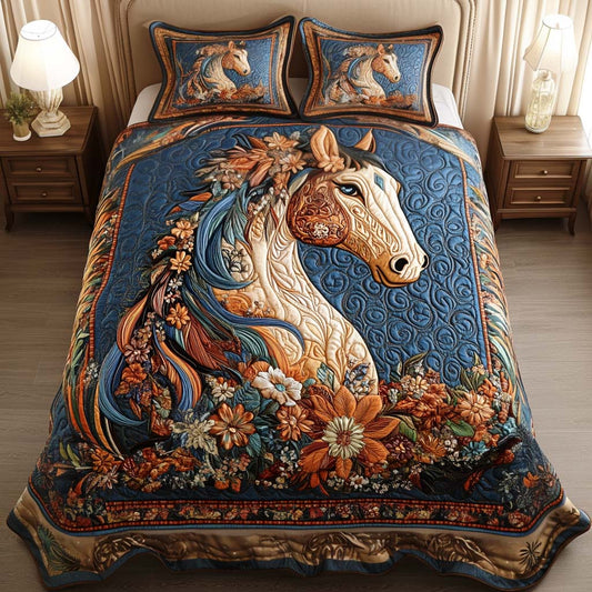 Enchanted Bloom 3-Piece Quilted Bedding Set - Single (59" x 70")