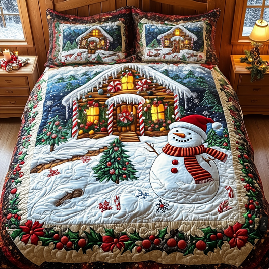 Enchanted Christmas Eve Quilted Bedding Set - Single (59" x 70")