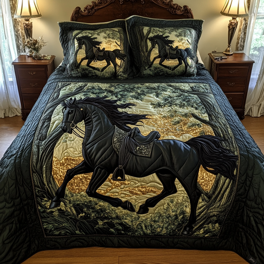 Enchanted Equine 3-Piece Quilted Bedding Set - Single (59" x 70")