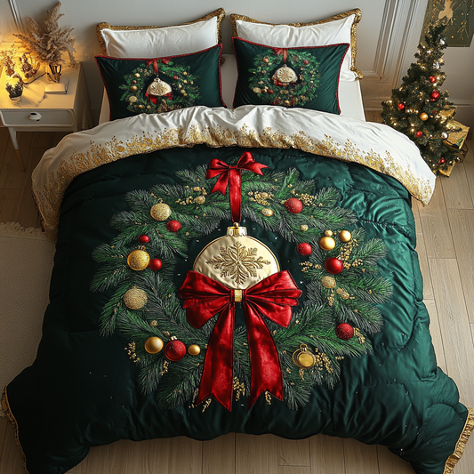 Enchanted Ornament Bliss 3-Piece Quilted Bedding Set - Single (59" x 70")