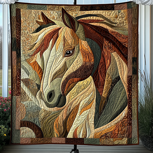 Equine Elegance Quilted Blanket - Throw (55" x 60")