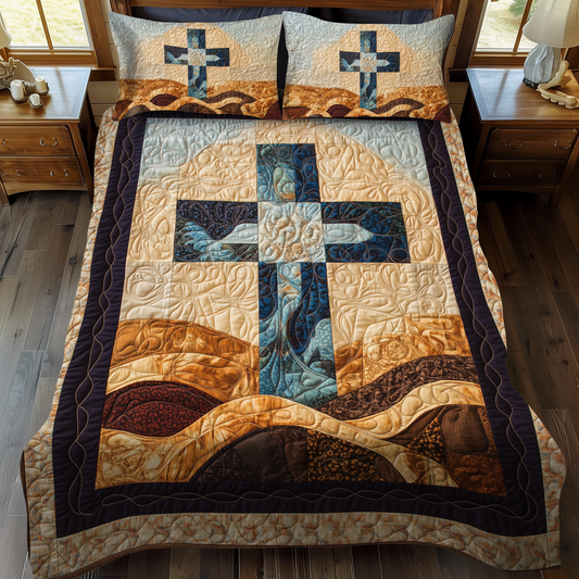 Eternal Faith 3-Piece Quilted Bedding Set - Single (59" x 70")