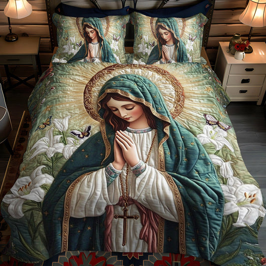 Eternal Purity 3-Piece Quilted Bedding Set - Single (59" x 70")