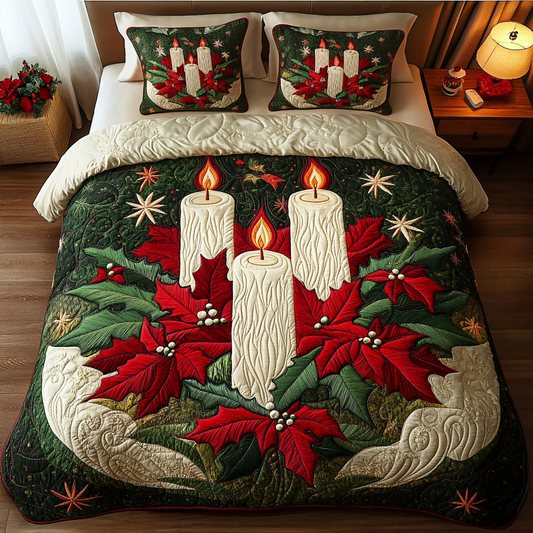 Evergreen Glow 3-Piece Quilted Bedding Set - Single (59" x 70")
