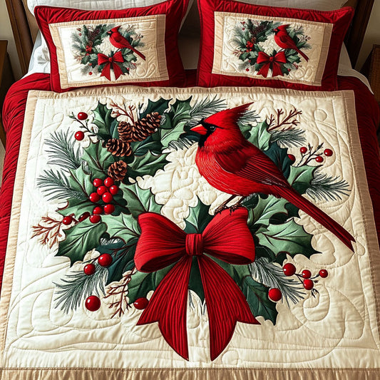 Evergreen Noel 3-Piece Quilted Bedding Set - Single (59" x 70")