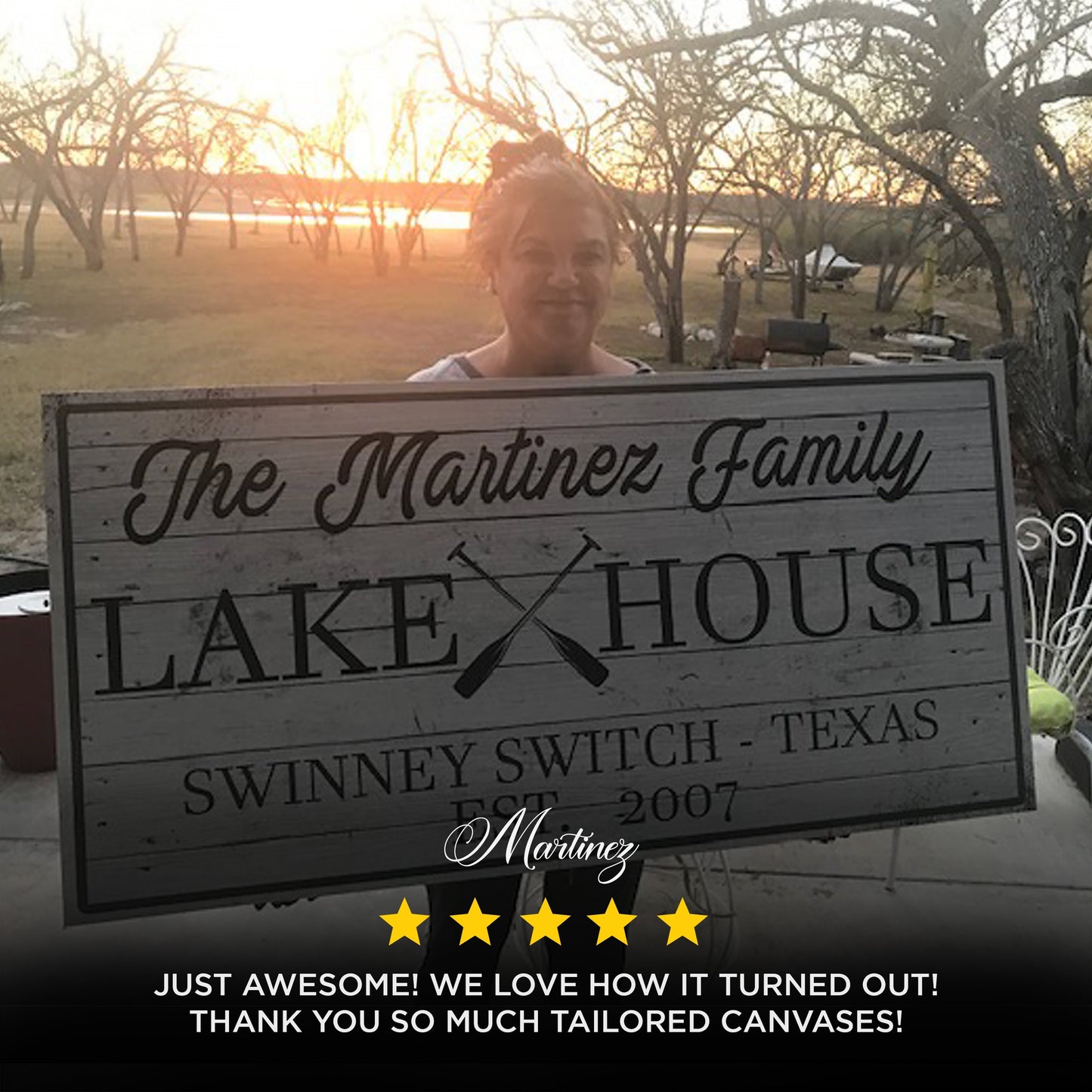 Family Lake House Paddle Sign I