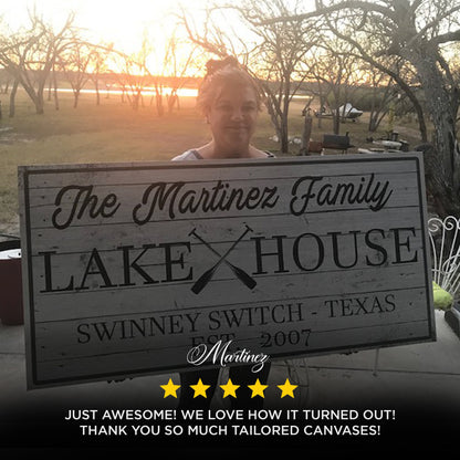 Family Lake House Paddle Sign I