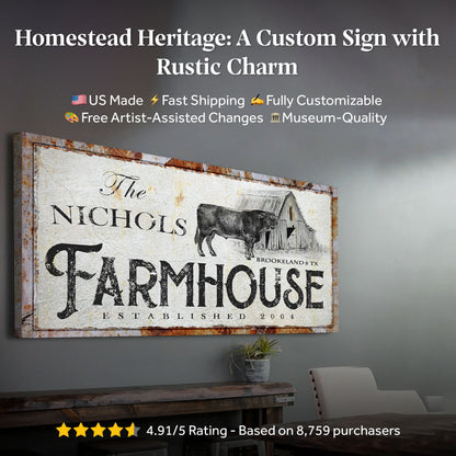 Rustic Farmhouse Sign (made for your order) - canvas