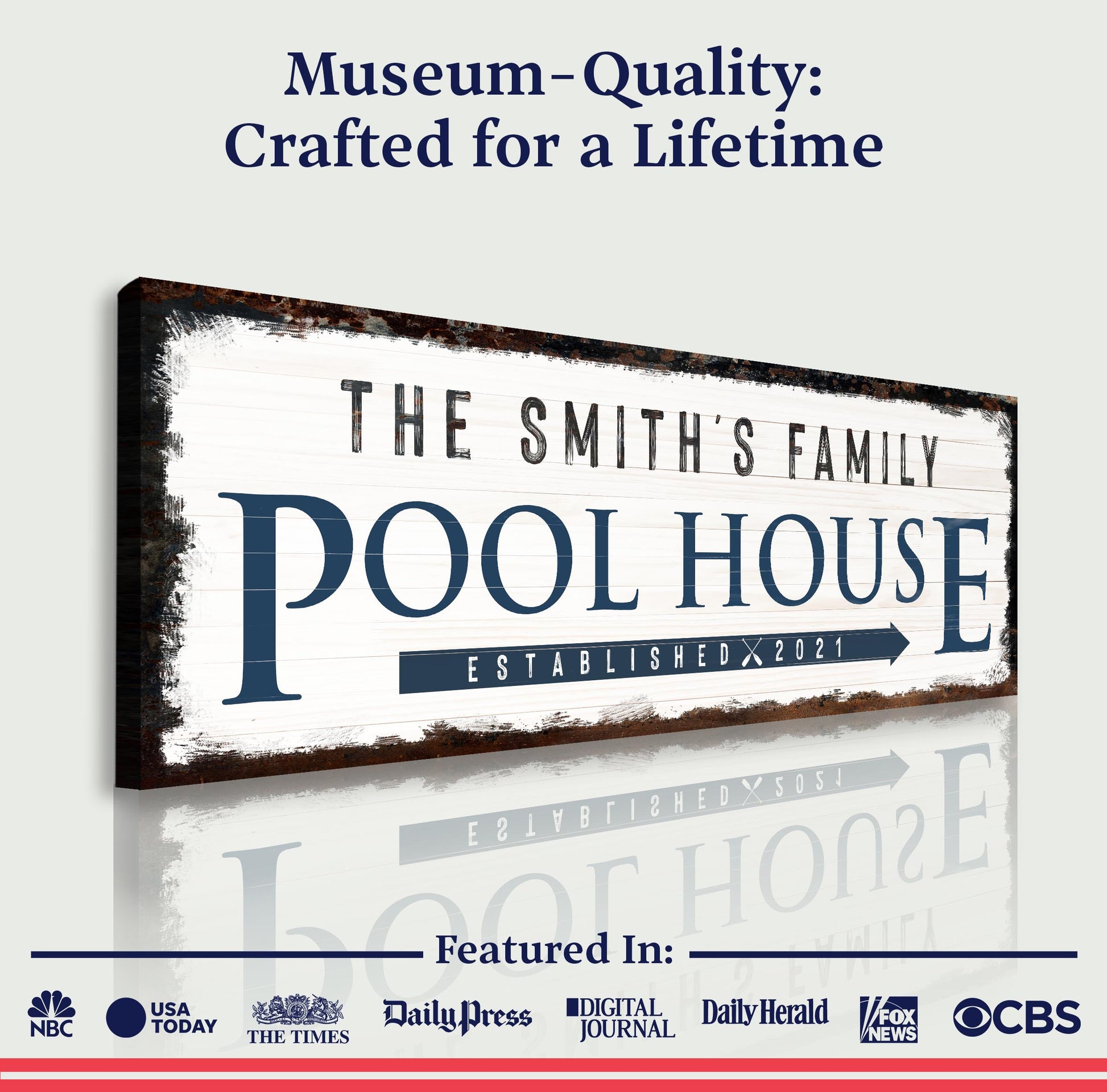 Family Pool House Sign II