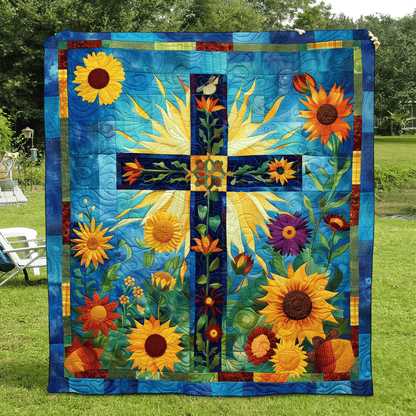 Throw (55'' x 60'') /Faithful Blooms Quilted Blanket