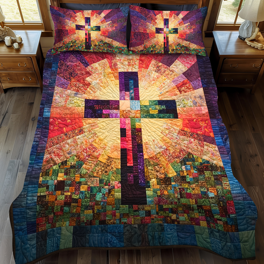 Faithful Journey 3-Piece Quilted Bedding Set - Single (59" x 70")