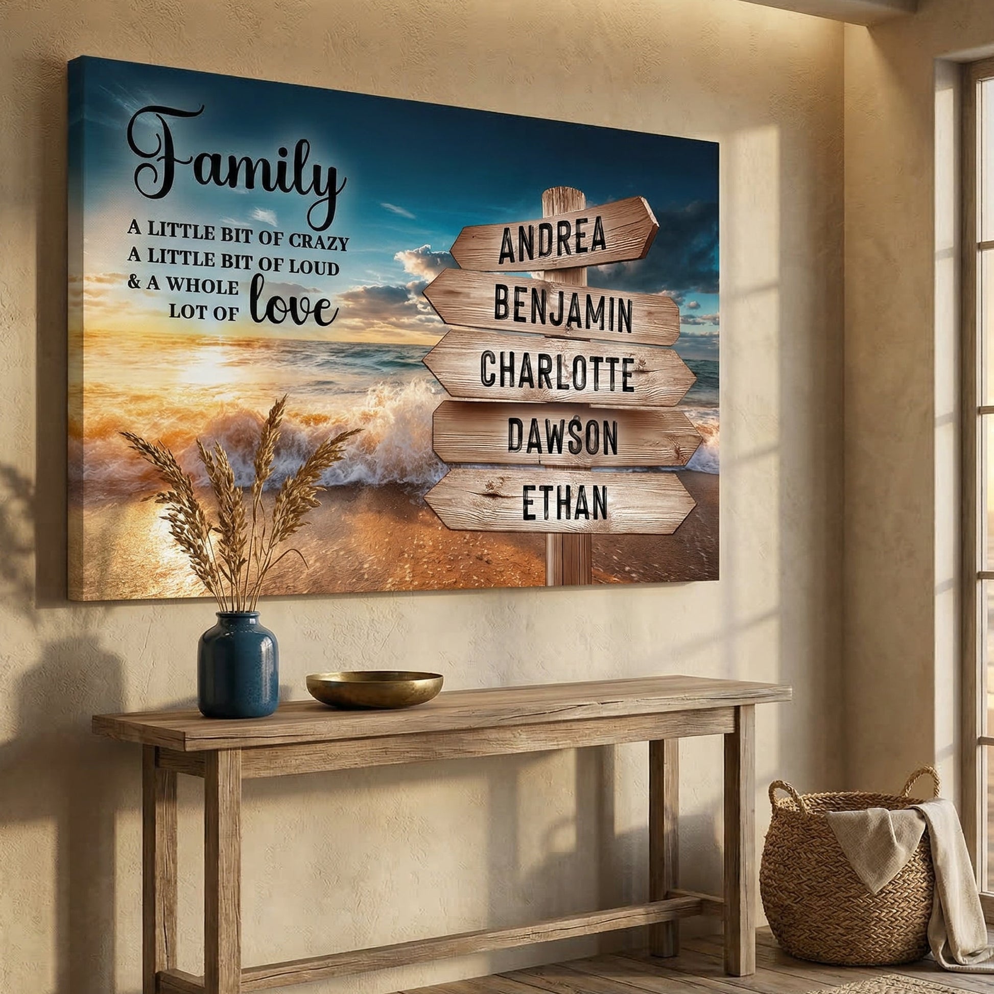 Family Whole Lot Of Love Ocean Sunset Wall Sign