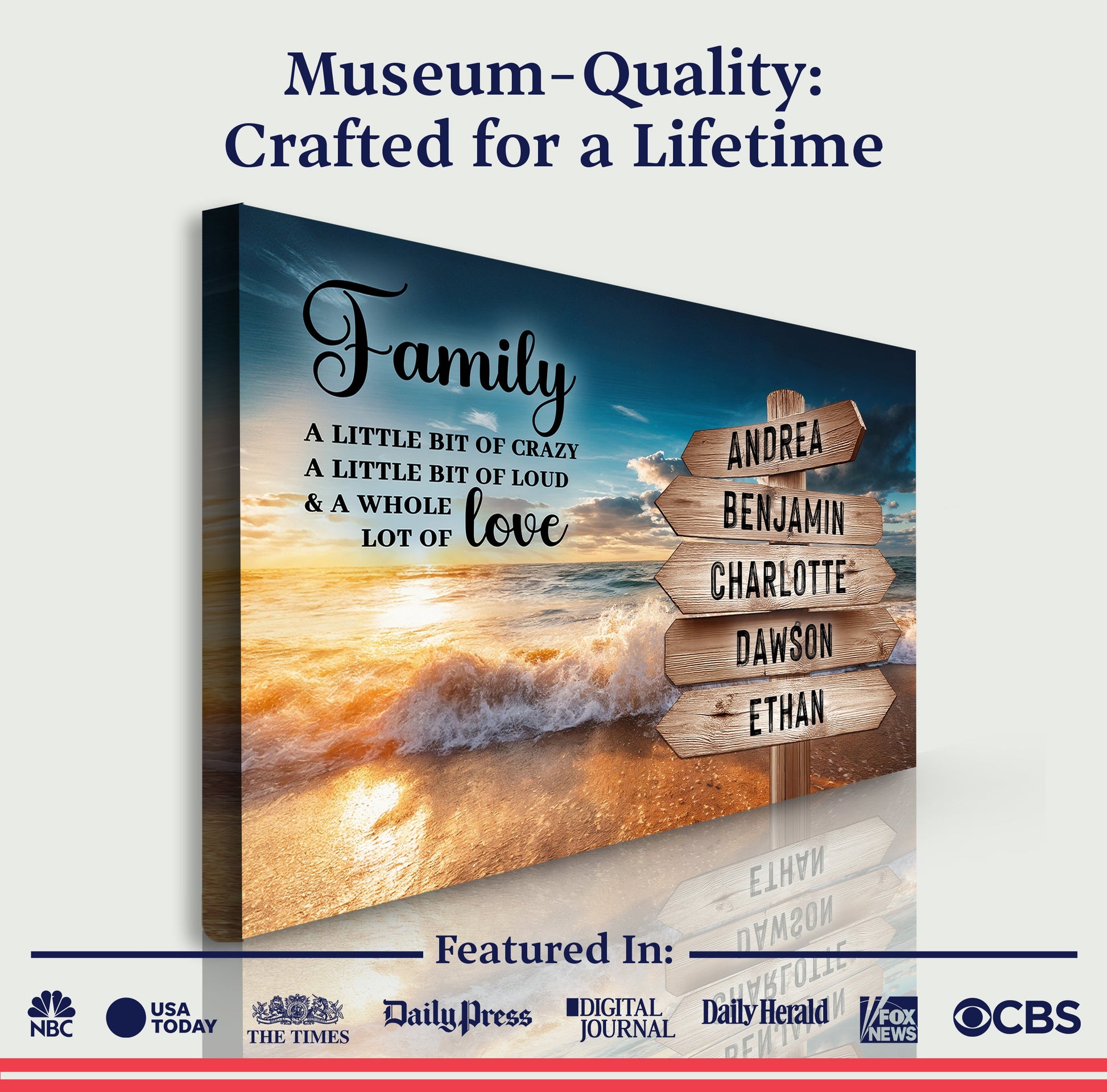 Family Whole Lot Of Love Ocean Sunset Wall Sign