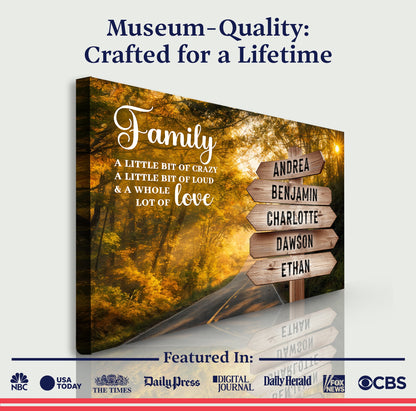 Family Whole Lot Of Love Autumn Road Wall Sign