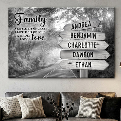 Family Whole Lot Of Love Grey Autumn Road Wall Sign