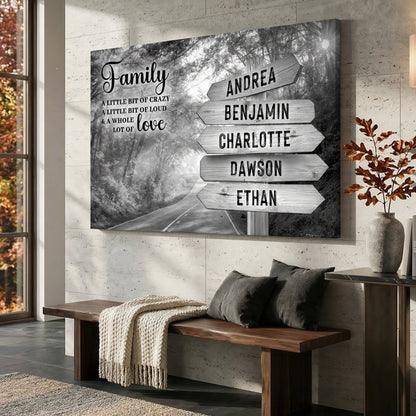 Family Whole Lot Of Love Grey Autumn Road Wall Sign