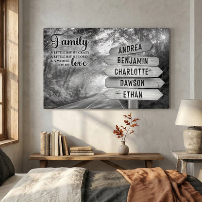 Family Whole Lot Of Love Grey Autumn Road Wall Sign