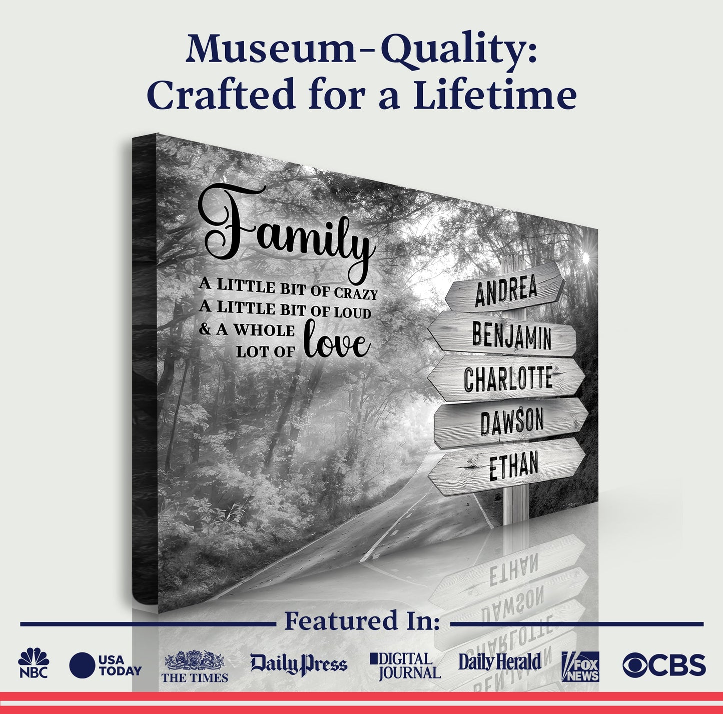 Family Whole Lot Of Love Grey Autumn Road Wall Sign