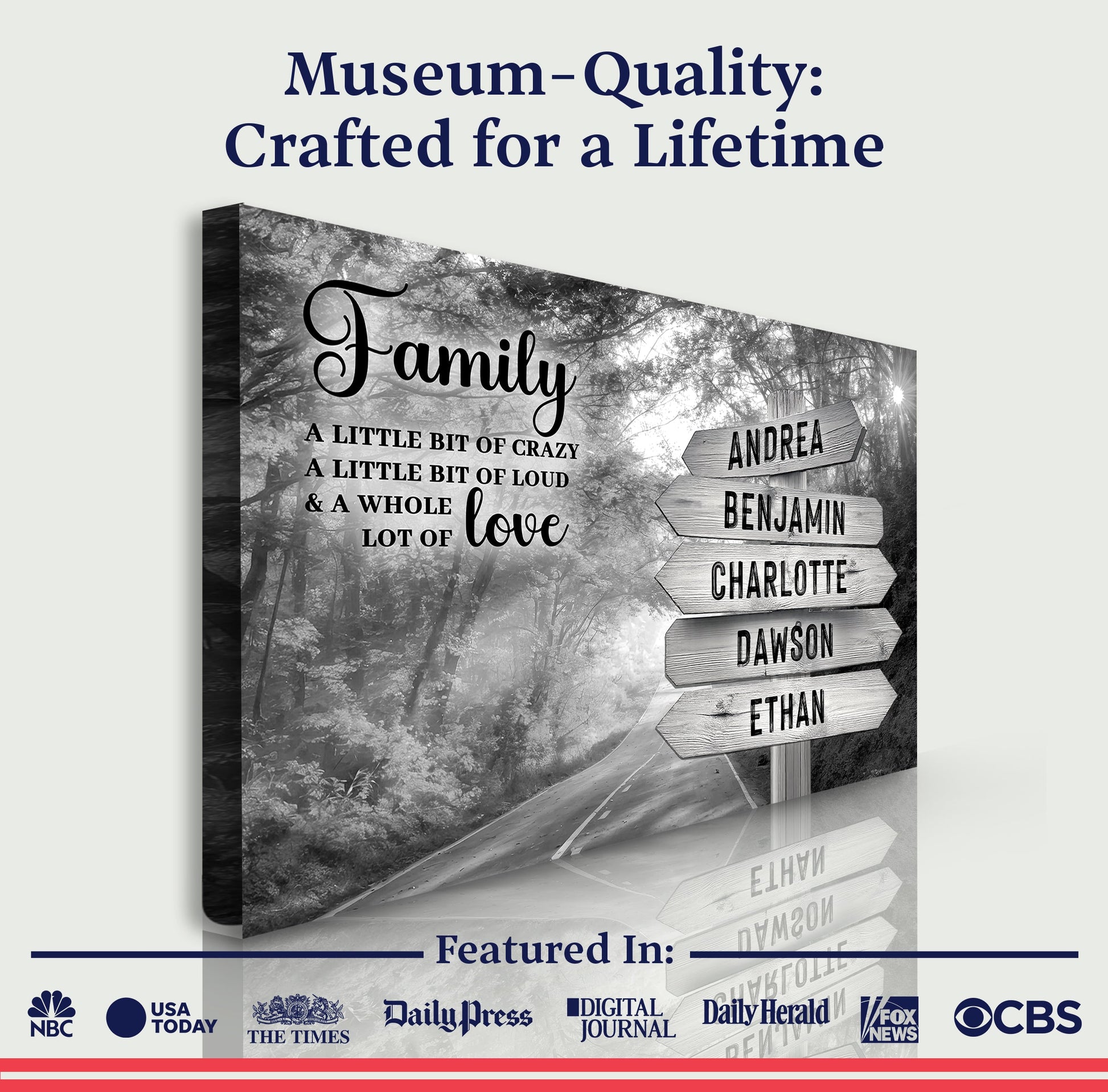 Family Whole Lot Of Love Grey Autumn Road Wall Sign