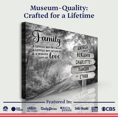 Family Whole Lot Of Love Grey Autumn Road Wall Sign