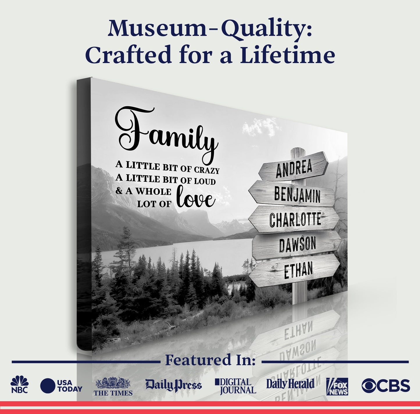 Family Whole Lot Of Love Grey Mountain Wall Sign