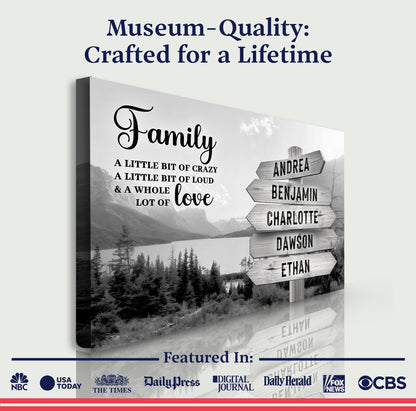 Family Whole Lot Of Love Grey Mountain Wall Sign