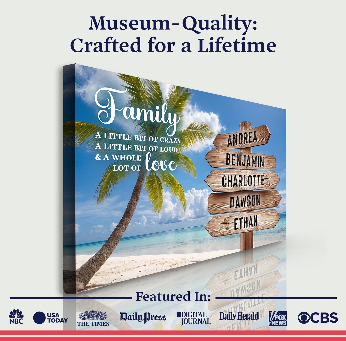 Family Whole Lot Of Love Tropical Ocean Wall Sign