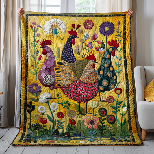 Farmhouse Blooms Quilted Blanket - Throw (55" x 60")